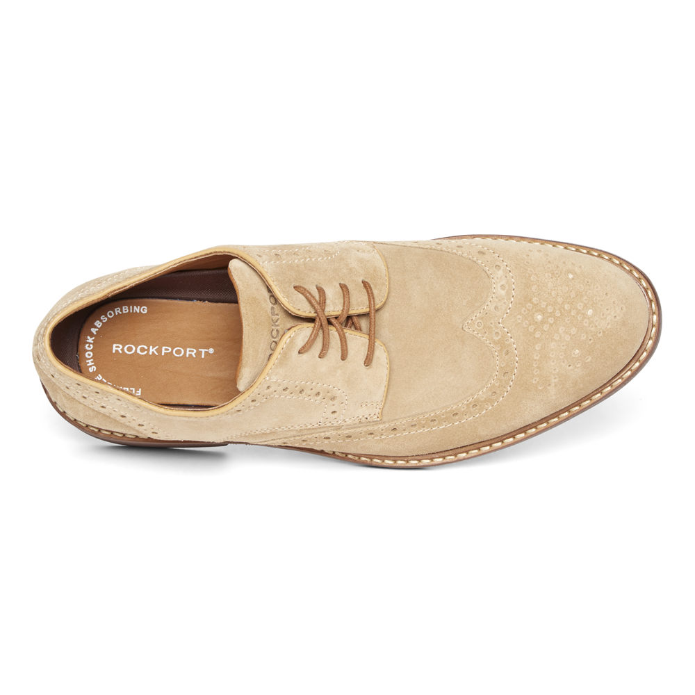 Zapatos Con Cordones Rockport Hombre Mexico - Kenton Wingtip Kaki - TYGFL6278